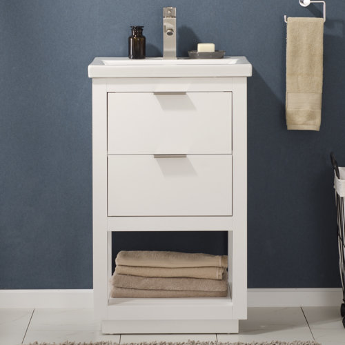 Brayden Studio® Eanes 20'' Single Bathroom Vanity with Porcelain Top
